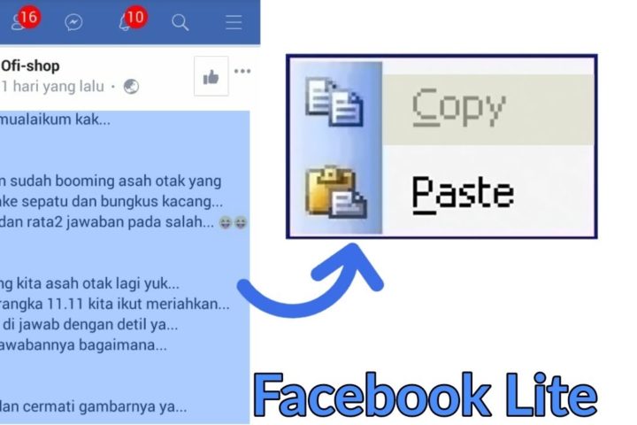Cara Mengcopy Status Orang di FB Lite dan Seluler Dilengkapi VIDEO